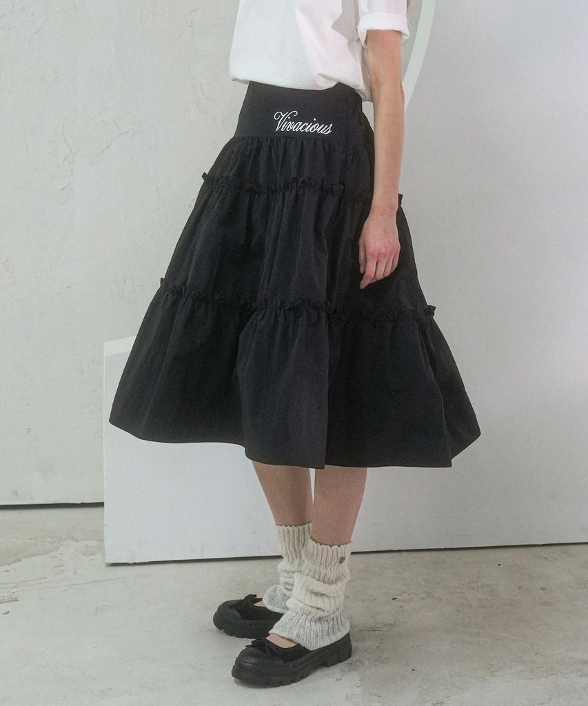 VIVACIOUS Claudia Taslan Kang Kang Skirt Black
