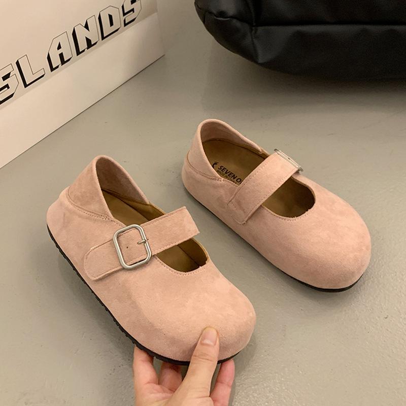 Francuskie piękne buty na grubej podeszwie z płytkim dekoltem damskie buty Xia Boken 2025 lato nowe modele do spódnic retro buty Mary Jane