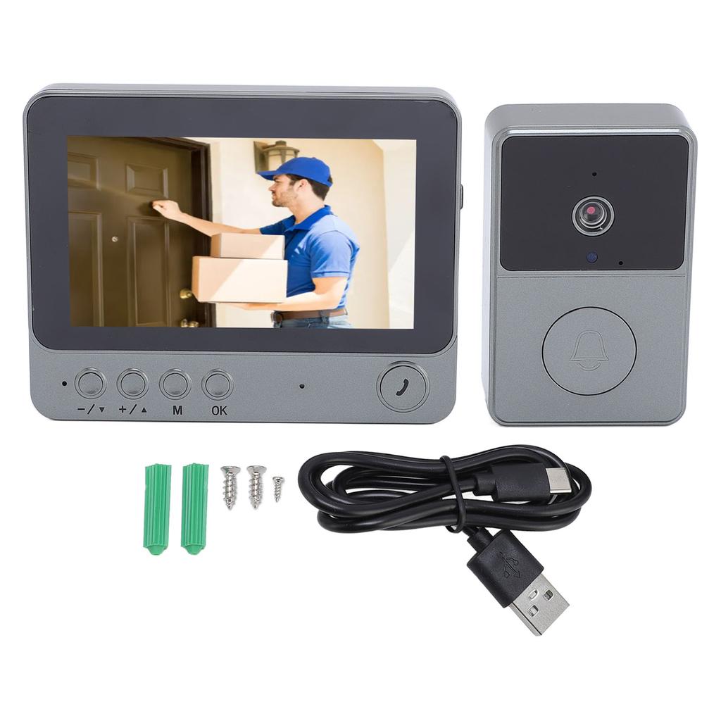Video Doorbell Intercom System 2.4G Duplex Wireless Video Doorbell with Display Ding Dong Doorbell