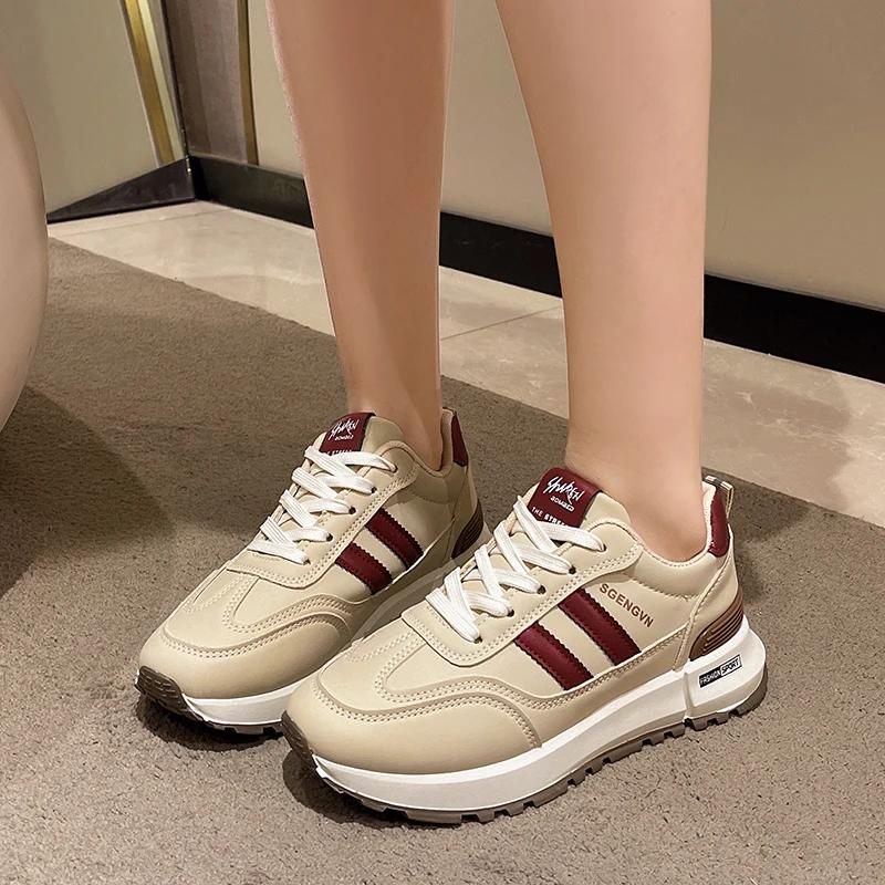 Luxury Brand Flat Casual Shoes Women's Leather Shoes Letter Printed Breathable Comfortable Fashion Breathable Running Footwear