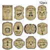 Halloween Bottle Vintage Labels With Pumpkin Face Stickers Party Venue Decor