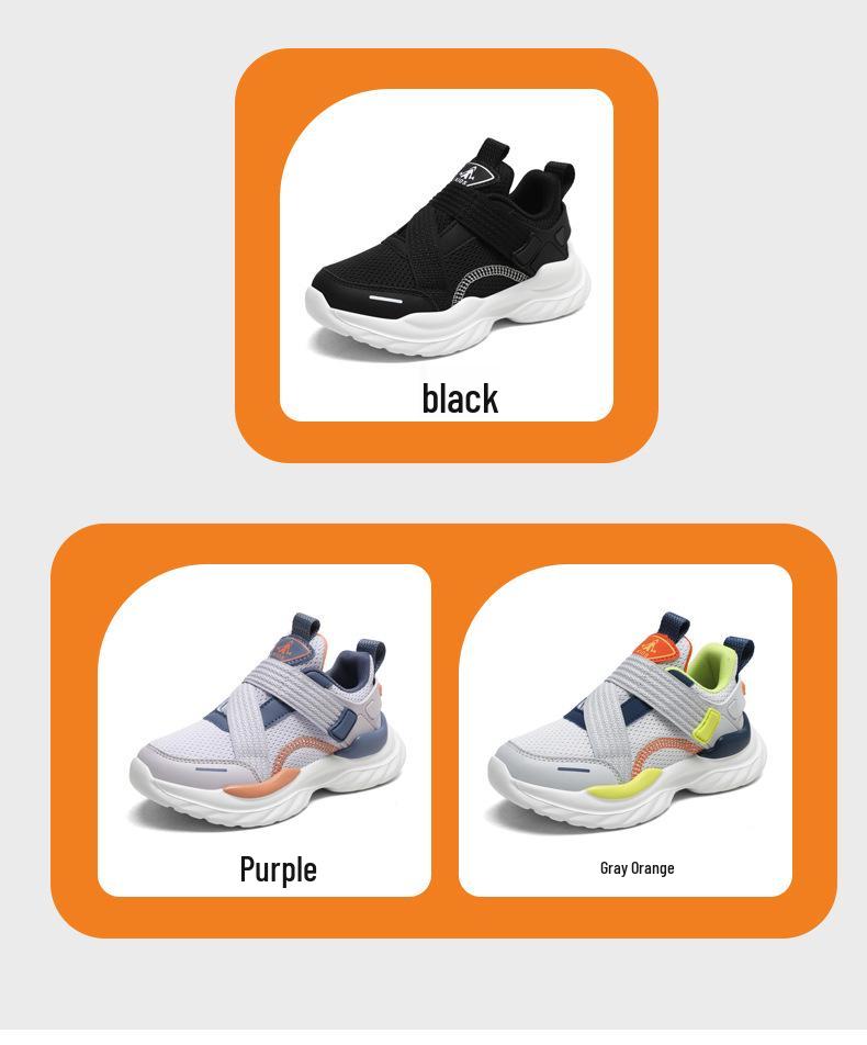 Kids' Lightweight Breathable Sneakers - Leather & Mesh for Boys & Girls