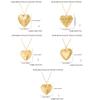 Vintage Heart Locket Necklace With Engraved Floral Designs Adjustable Chain Photo Pendant Jewelry Accessory for Women
