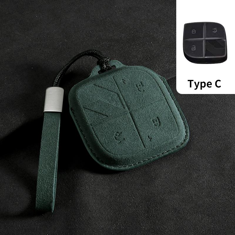 Suede Car Remote Key Case Cover Shell Holder Fob Keychain For LYNK&CO 08 2022 2023 2024 LYNK CO 08 for LYNKCO 01 02 03 05 06 09