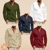 Maglietta a maniche lunghe con collo alla moda Henry per uomo, magliette casual da uomo, magliette maschili di alta qualità, vestiti classici, polo sportive da uomo