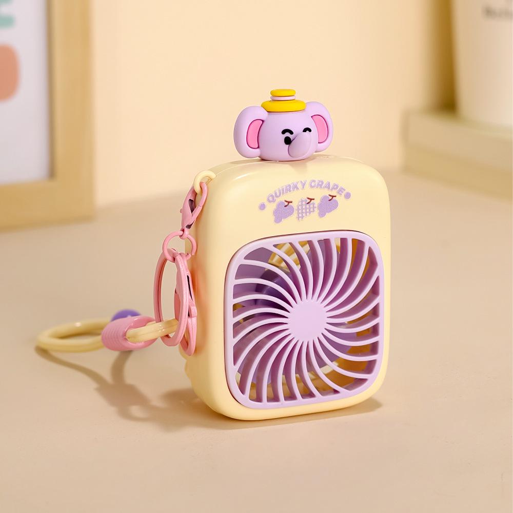 2026 Summer Cartoon USB Rechargeable Portable Mini Fan with Strong Wind Cartoon Bestseller