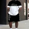 Summer T-shirt and Shorts Set 3D Printed Casual Beach Men's Sport Wear