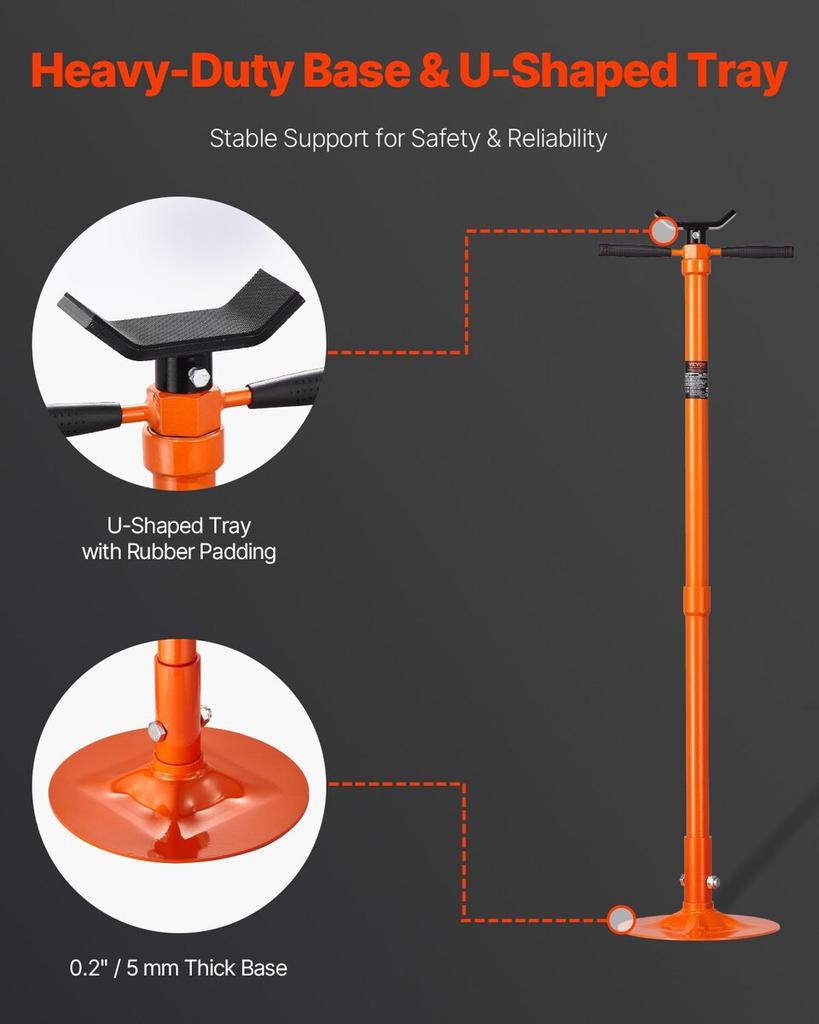 Underhoist Support Stand 3/4Ton Capacity Under Hoist Jack Stand Round Base