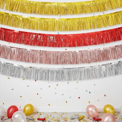 3M Glitter Metallic Foil Fringe Garland Streamers Design Backdrop Style Metallic Tinsel Streamers Foil Material Party Decor