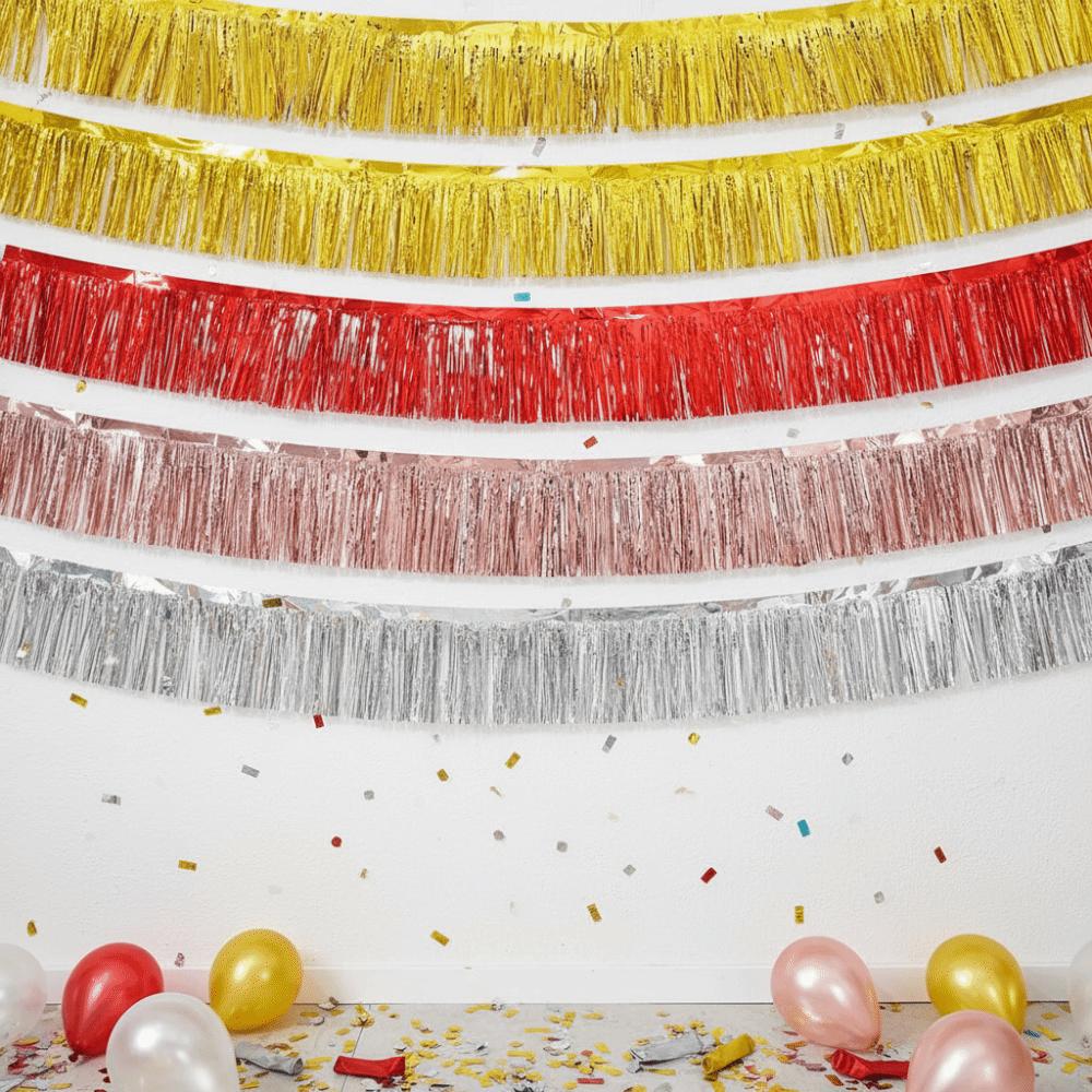 3M Glitzer Metallic Folien Fransen Girlande Folienmaterial Banner Hängend Weihnachtsfeier