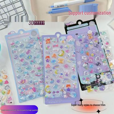 3D Embossed Cute Animal Stickers for Girls - DIY Crystal Journal Decals