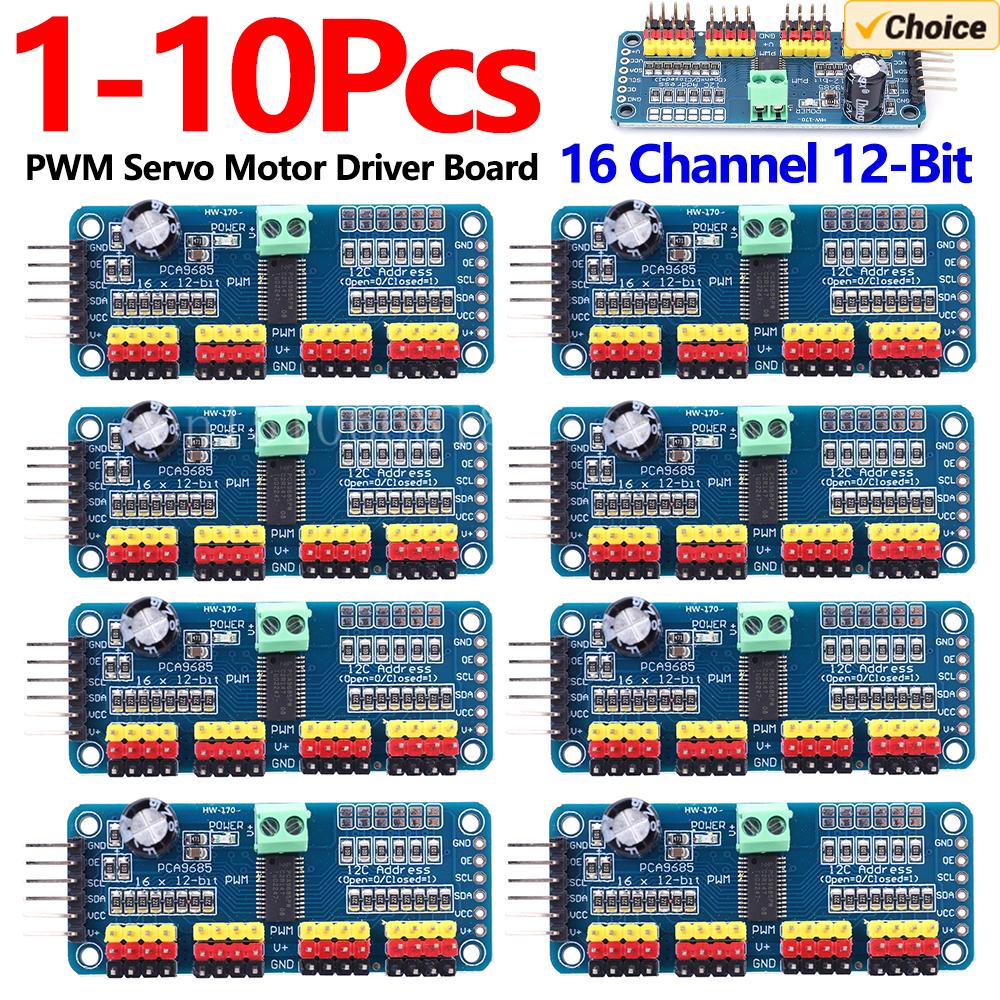 10-1PCS PCA9685 Robot Controller IIC Interface 16 Channel 12-Bit PWM Servo Motor Driver Board for Arduino Robot/ Raspberry Pi