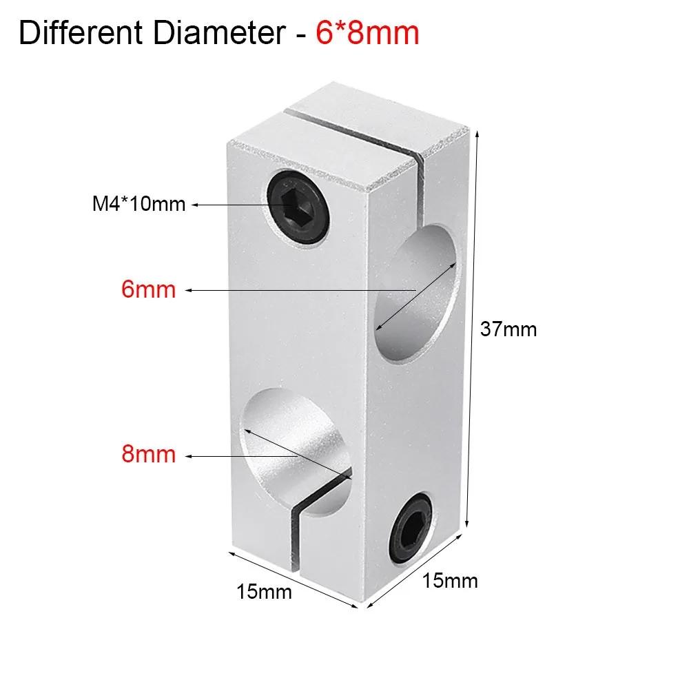 

1Pcs Optical Axis Pillar Fixing Clamp Aluminum Alloy Vertical Fixed Diameter Steel Pipe Fixing Bracket Same/Different Diameter