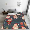 Santa Claus Christmas Print Blanket Soft Cozy Throw Blanket Warm Flannel Throw Blankets Lightweight Fleece Blanket Plush Air