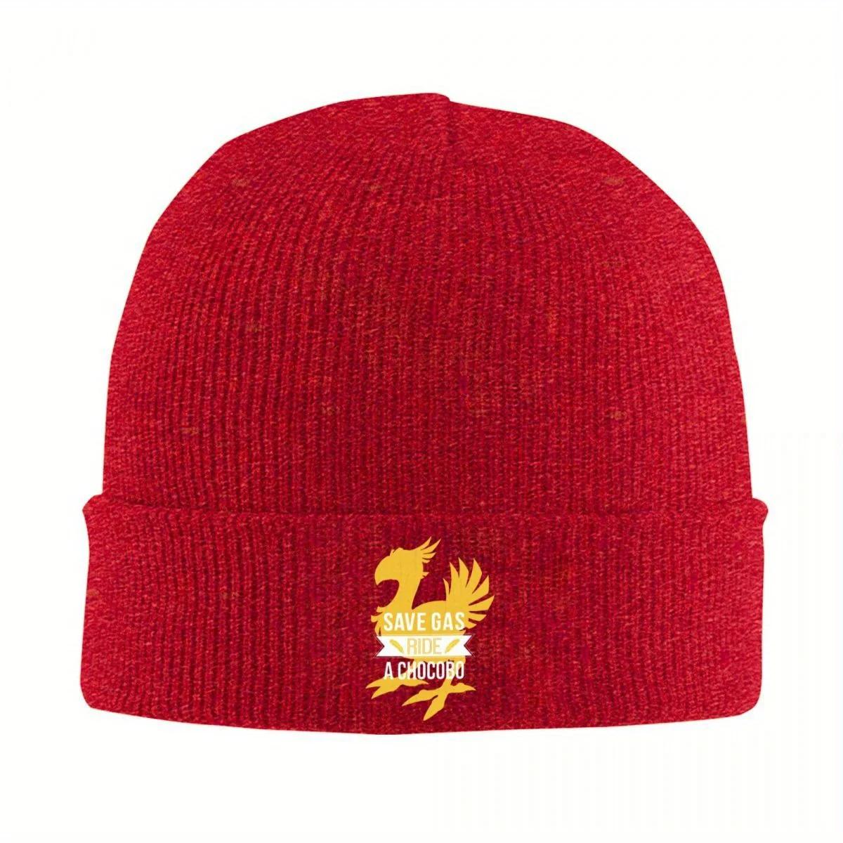 New Save Gas Ride A Chocobo Hats Autumn Winter Beanie Warm Final Fantasy Video Game Caps FeUnisex Unisex Acrylic Knitted Hat