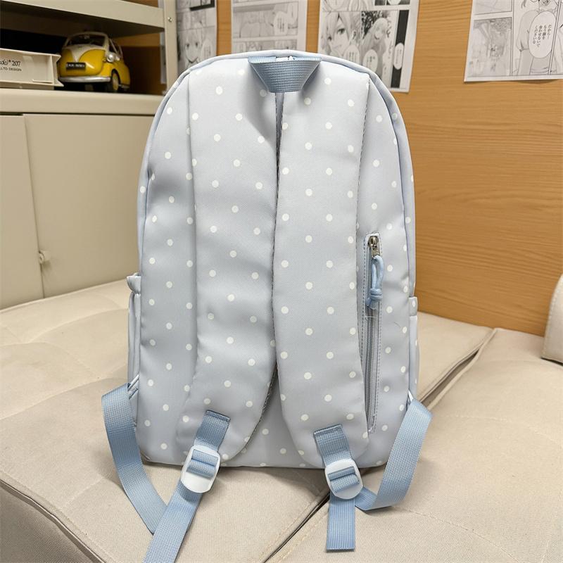Lightweight Student Schoolbag Dot Print Commuter Backpack