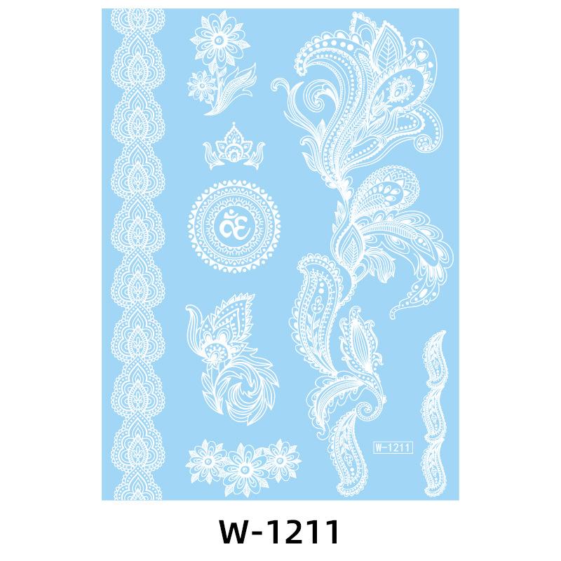 White Lace Tattoo Sticker South East Asia Festival White Henna Tattoo
