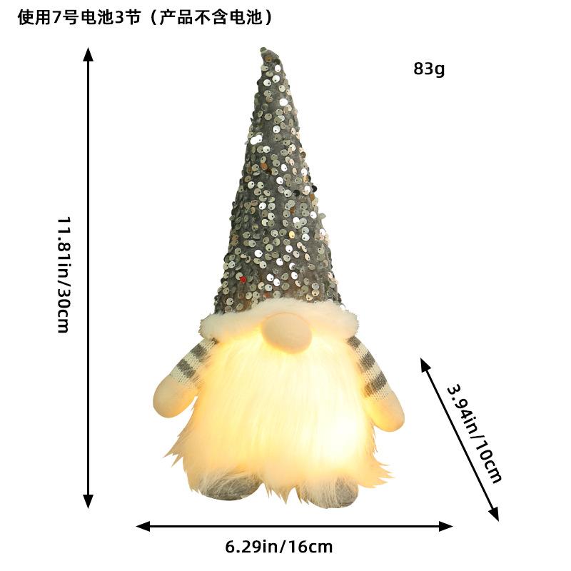 

Glowing Gnome Christmas Faceless Doll Shining Rudolf Doll with Light Christmas Decorations for Home Xmas Gift Navidad New Year