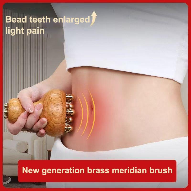 Handheld Brass And Wood Therapy Tools Mushroom Lymphatic Drainage Massager Trigger Point Massage Tool For Deep Tissue Body Shape
