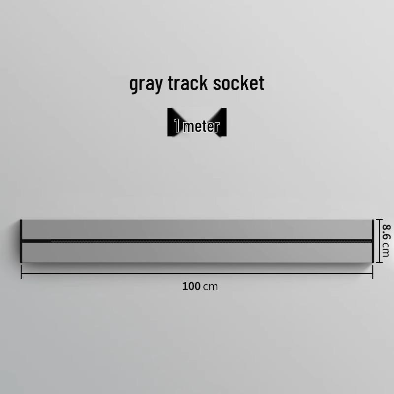 Track Power Strip for Kitchen & Living Room - Movable, Slide Rail, Anti-Shock Design