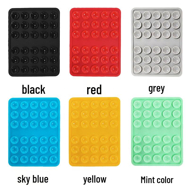 Heart & Fruit Shaped Silicone Suction Cup Phone Holder - Reusable, Double-Sided, Round/Square Fixator.