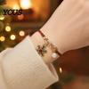Wrist Accessories Christmas Bracelets, Red Green String Bracelet, Adjustable Charm Bracelet Luminous Wristbands with Glow in The Dark Bead for
