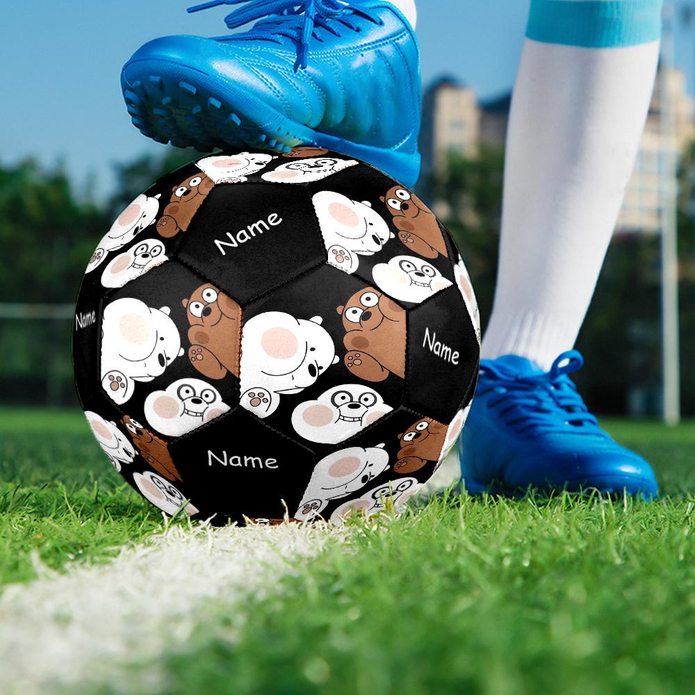 Custom Name We Bare Bears Theme Size 5 Soccer Ball, Suitable for Both Indoor and Outdoor Matches, a Gift Suitable for Everyone.