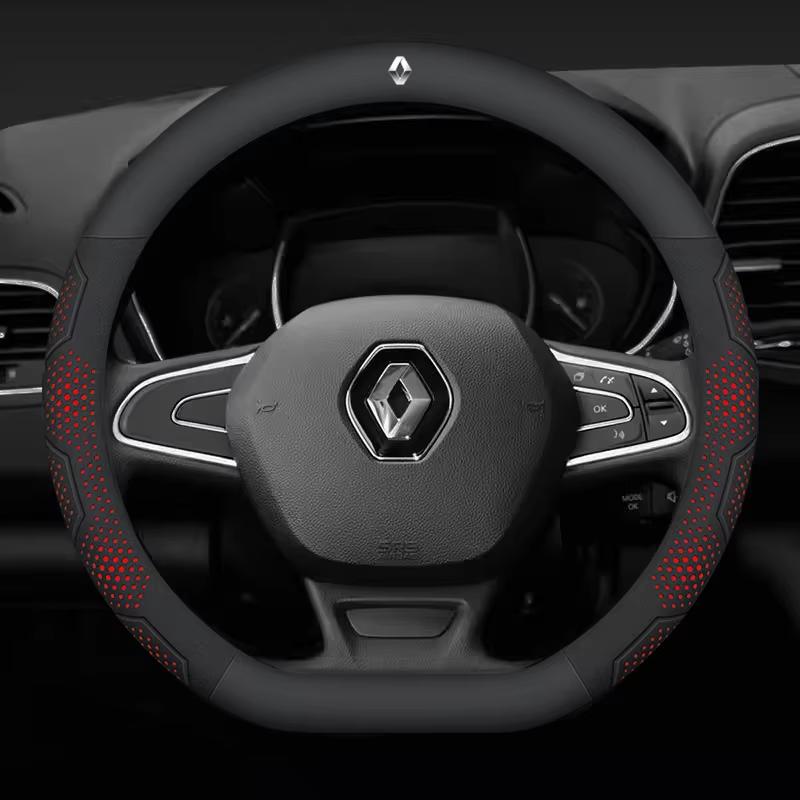 

Hub Caps For Renault Talisman Laguna Sandero Scenic kadjar Captur Clio KWID Megane 2 Duster Carbon Fiber Leather Car Steering Wh