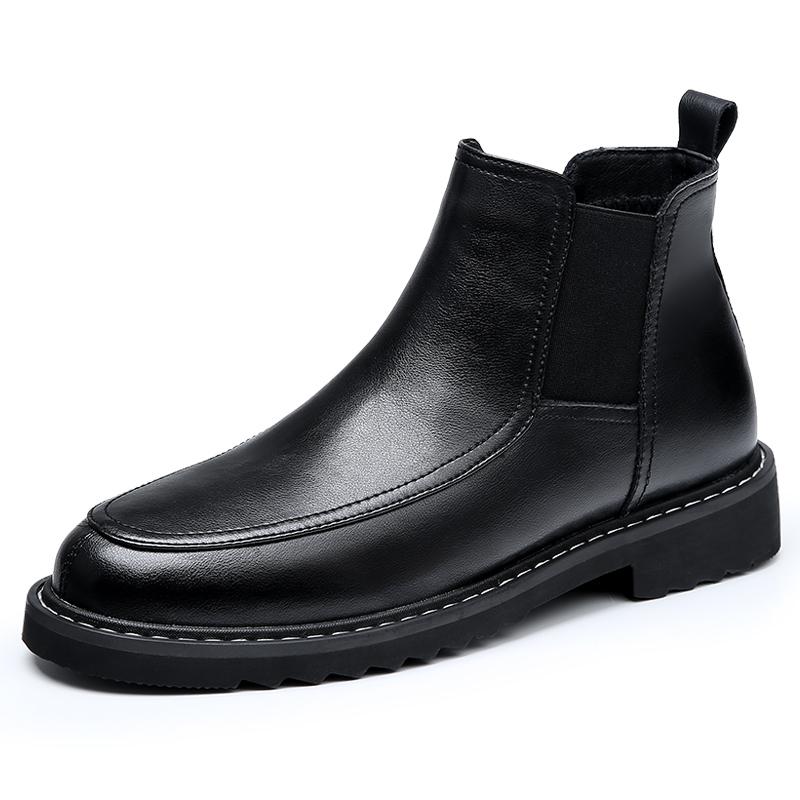 Fashion New men's Chelsea boots Fashionable minimalist British style Outdoor leisure business party Daily office dress Brown shoes