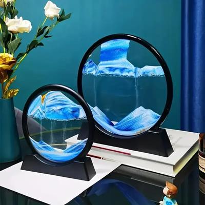 1pcs 3D Dynamic Quicksand Painting Ornaments Decompression Gift  for Boyfriend And Girlfriend Gifts Office  Bedroom Ornaments