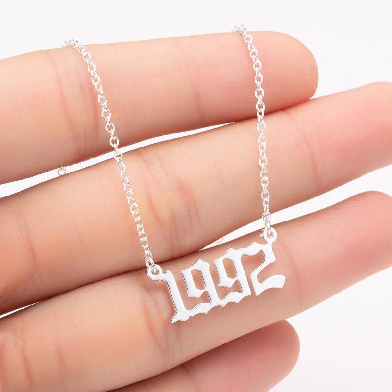 2025 Stainless Steel Year Necklace – Birthday Pendant, Bestie Gift, Versatile Slimming Chain