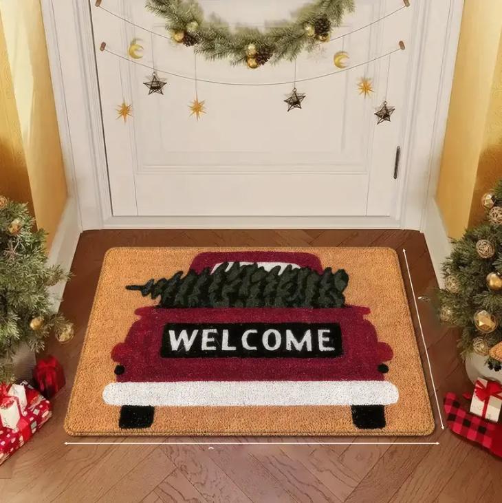 Christmas Gift Printed Door Mat Washable Super Floor Mat Farmhouse Style Laundry Room Bathroom Entrance Home Decoration Carpet