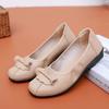 Leather soft-soled casual shoes casual single shoes women's middle-aged women's shoes thickened and heightened flat-soled leather shoes spring and