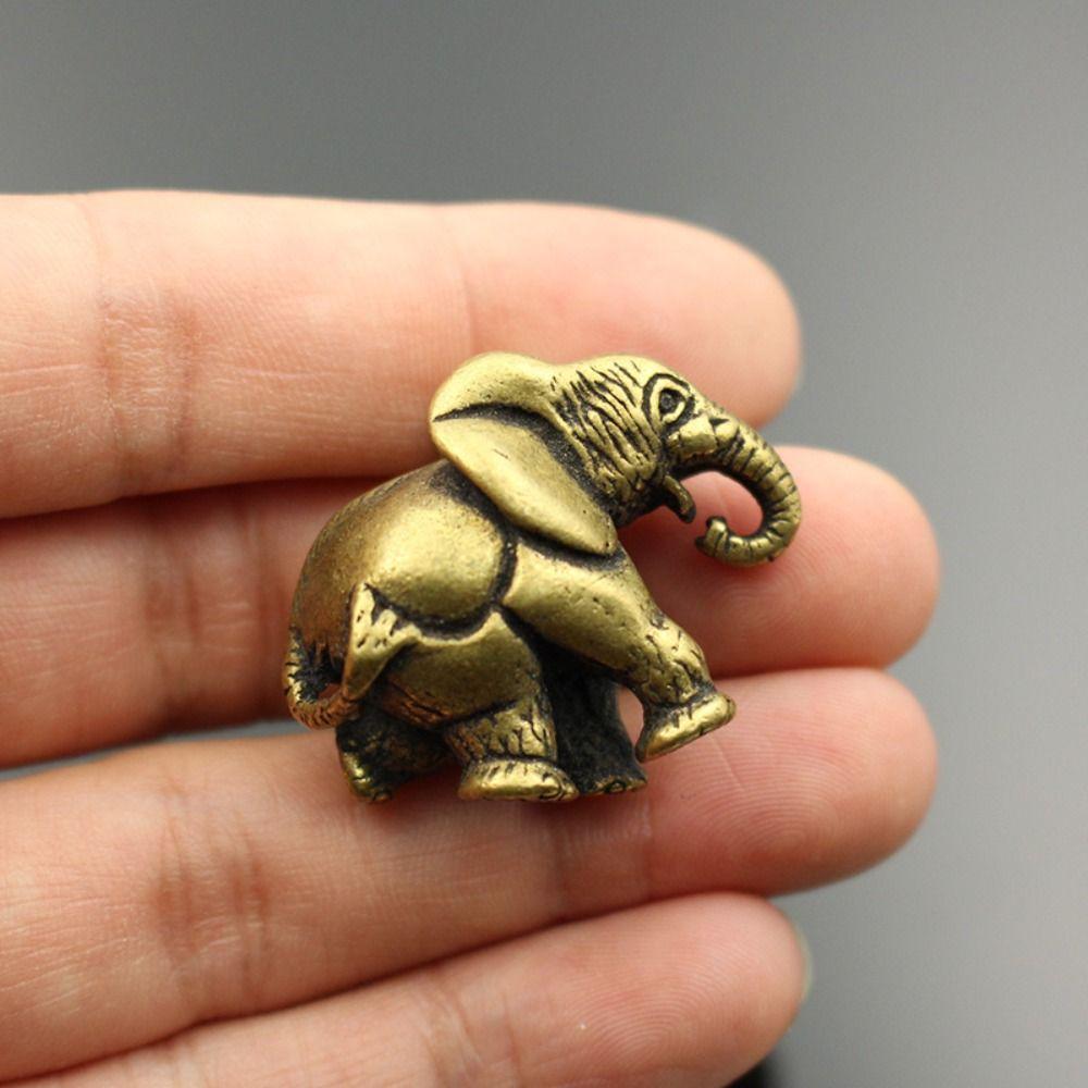 Messing Heimdekoration Handwerk Sammlung Miniaturen Tierstatue Elefantenfiguren Schreibtischornament