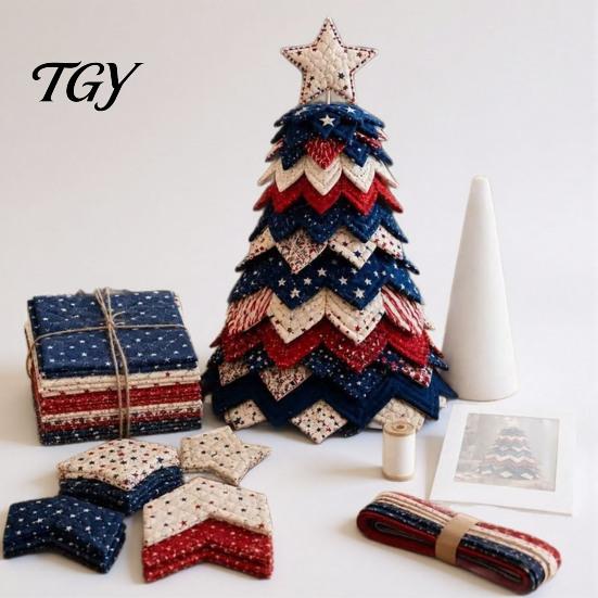 Crafting Materials for Kids DIY Christmas Tree Craft Kit, Handmade Art Crafts And Easy Sewing Kit Beginners Adults, Interactive Fabric Set Holiday