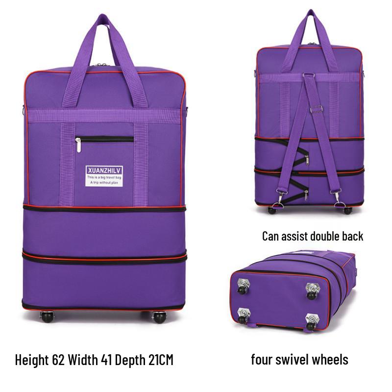 Expandable Large Capacity Foldable Travel Luggage with Universal Wheels (158 cm)