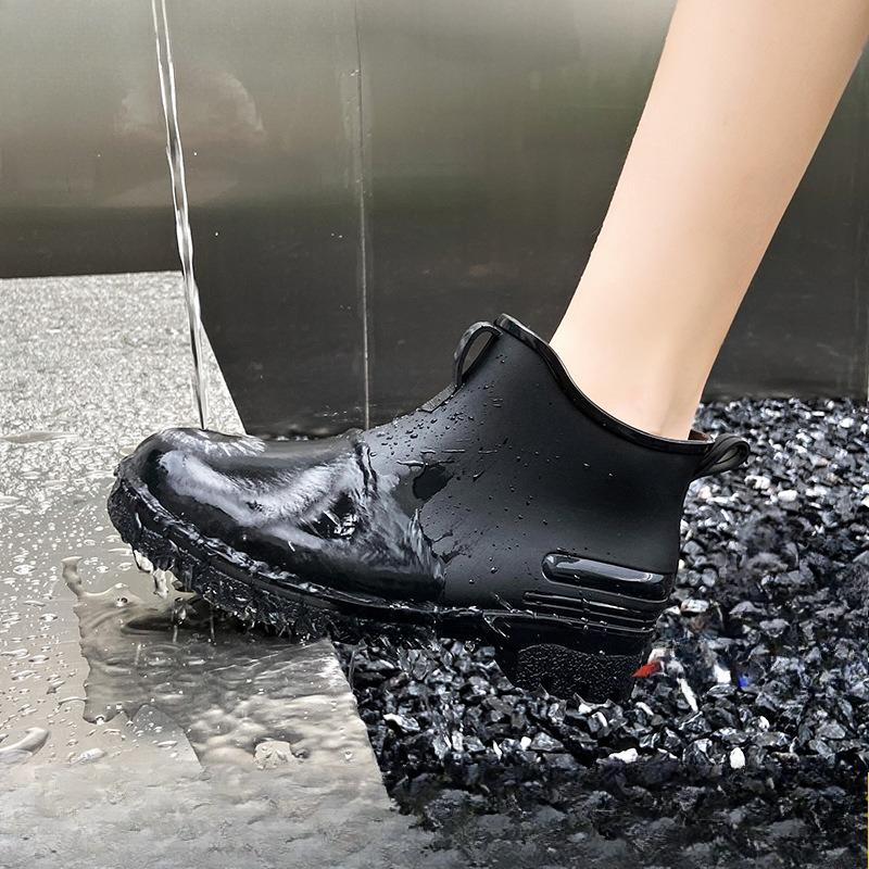 Low-tube Fashion Waterproof Rain Boots Outdoor Couples Non-slip Plus Velvet New Rain Boots Short-tube Women