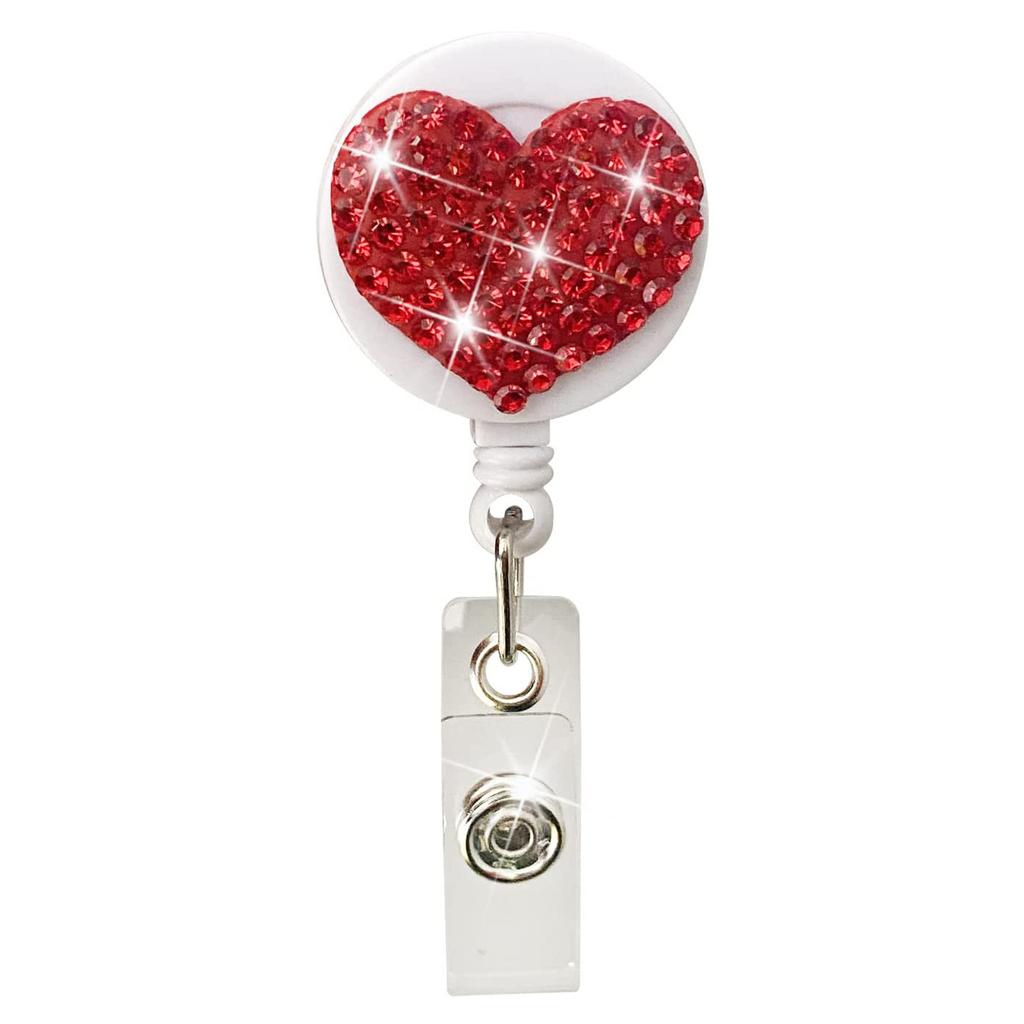 Herz Harz Pull Name ID Karte Abzeichen Reel Halter für Krankenschwester Student Silica Einziehbare Badge Halter Ausstellung Brust Büro Karte