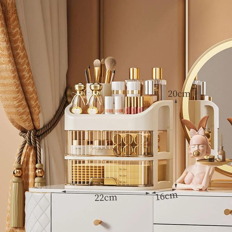 Desktop Cosmetics Storage Box Dust-proof Organizer Box Luxury Skin Care Products Facial Mask Lipstick Plastic Storage Bin