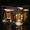 DIY Christmas Miniature House Kit LED Mini House Craft Toy with Furniture