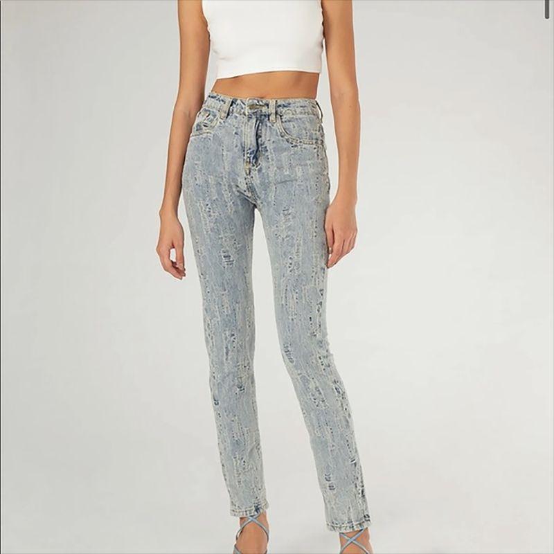 

Foreign Trade Original Order RUV * E High-Grade Buttock Lifting Stretch Slimming Pencil Pants Jeans + Denim Short dress Three Wear design of No. 4 Denim XS