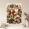 Nutcracker and Santa Pearl Painting with Frame 3D Sparkling Canvas Art Relaxing Craft for Bedroom Wall Decor Festive Holiday Home Gift