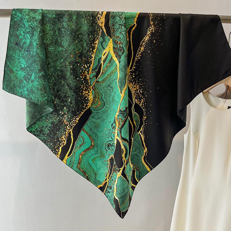 Spring Scarf Women's Luxury Design Polyester Material Smooth Scarf Soft Muslim Headscarf Shawl Beach 90x90cm