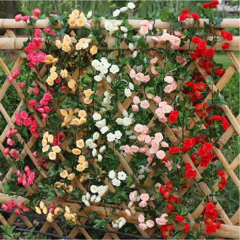 Elegant 69-head White Rose Artificial Vine For Wedding And Home Decoration