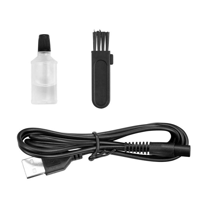 Tondeuse rechargeable - MELISSA - 500mAh - Corps et barbe - Rasoir ultra-fin tête flottante - 4 sabots 1/3/5/7mm USB