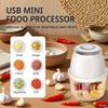 Portable Cordless Electric Food Chopper 350ML USB Rechargeable Mini Garlic Meat Vegetable Grinder for Outdoor Picnic Camping Kitchen Cooking