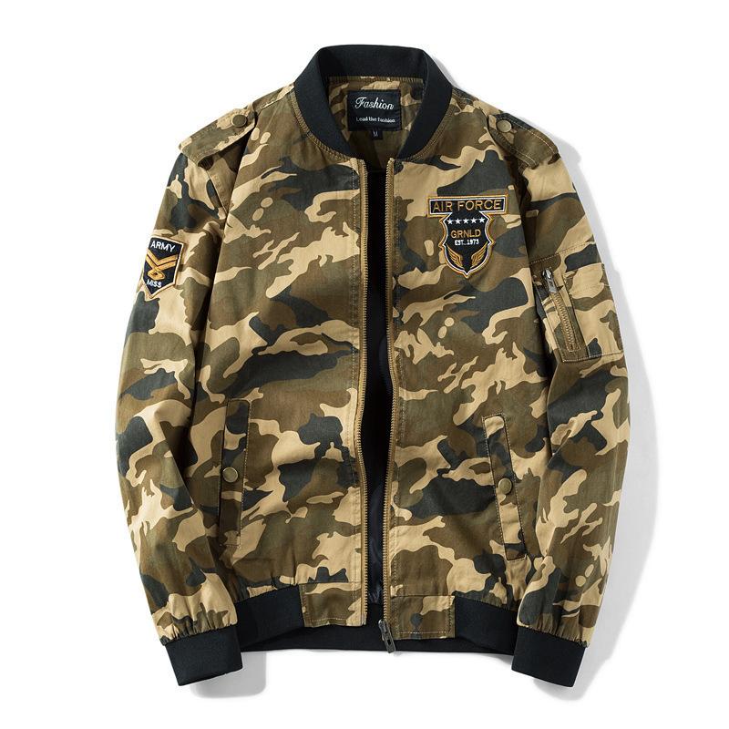 Men Cotton Camouflage Casual Jackets Coats Mens Camo Bomber Pilot Jacket Male Military Windbreaker
