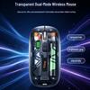 Crystal Clear Wireless Bluetooth Mouse - Dual Mode, Silent, Rechargeable, Customizable Logo for Office & Laptop Use