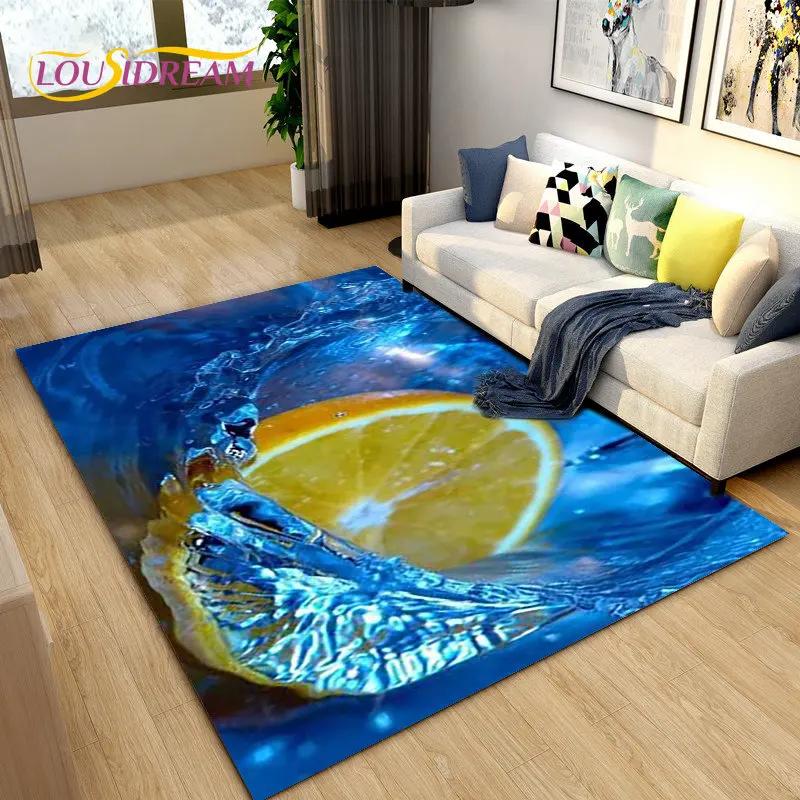 Fruits Vegetables Kitchen Mat Area Rug Carpet for Living Room Bedroom Playroom Sofa decor home Non-slip rug Floor Mat Soft