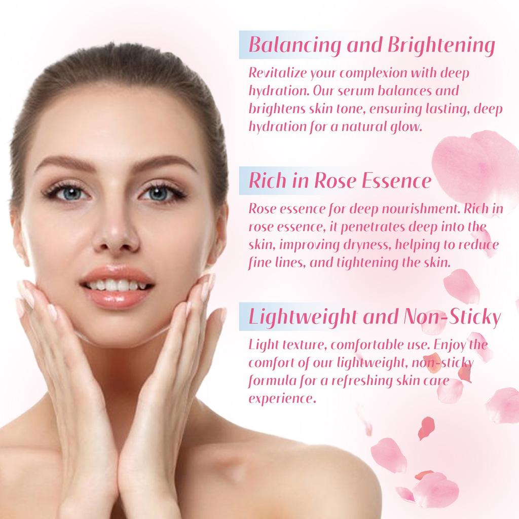 Rose Hydrating Serum Moisturizing Facial Essence for Soft Skin Nourishing Beauty Care